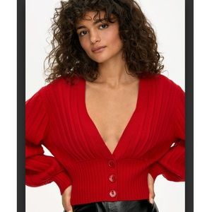 Wilfred
Plunge Front Cardigan - Red